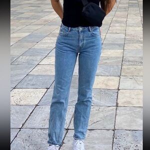 Frank & Oak Women’s “Stevie Mom Jeans” in Classic Blue, Size 25